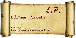 Lámer Piroska névjegykártya