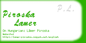 piroska lamer business card